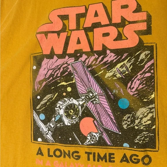 Distressed Star Wars Graphic Tee in Mustard Yellow - Picture 3 of 5